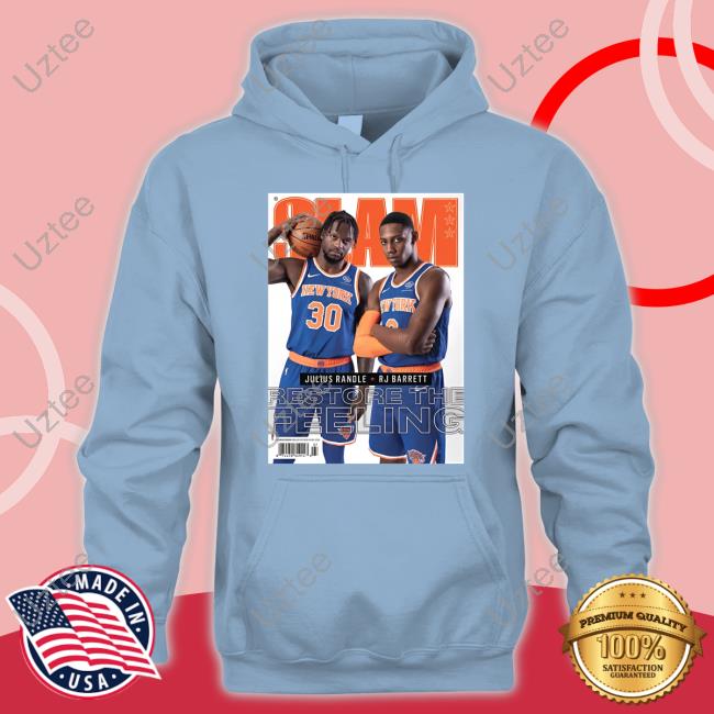 Josh Hart Wearing Slam Julius Randle + Rj Barrett Restore The Feeling Tee Shirt Josh Hart Wearing Slam Julius Randle + Rj Barrett Restore The Feeling Tee Shirt