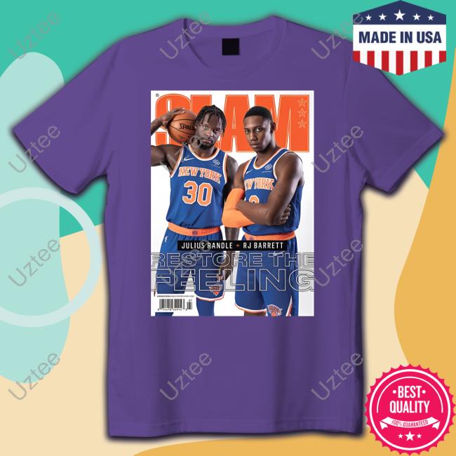 Josh Hart Wearing Slam Julius Randle + Rj Barrett Restore The Feeling Tee Shirt Josh Hart Wearing Slam Julius Randle + Rj Barrett Restore The Feeling Tee Shirt