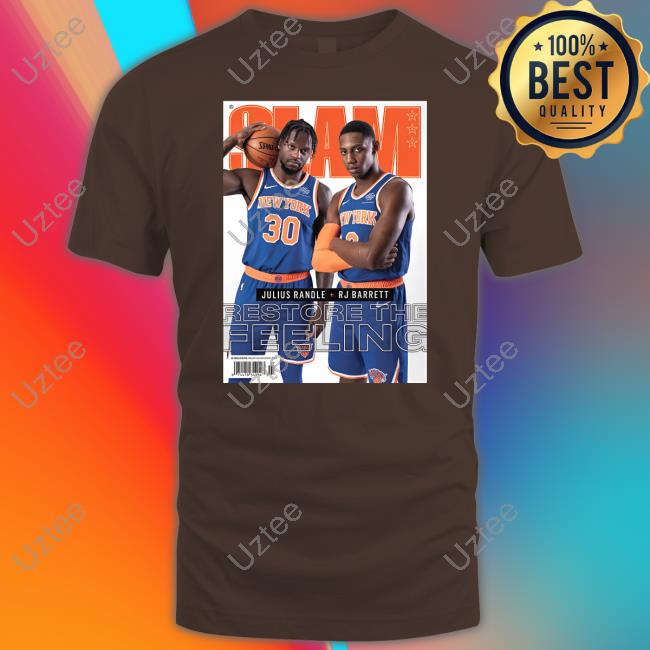 Josh Hart Wearing Slam Julius Randle + Rj Barrett Restore The Feeling Tee Shirt Josh Hart Wearing Slam Julius Randle + Rj Barrett Restore The Feeling Tee Shirt