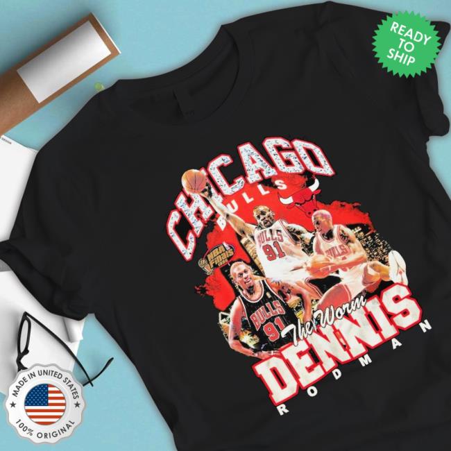 Hardwood Classics Mitchell & Ness Dennis Rodman Chicago Bulls T-Shirt  Size M