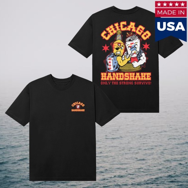 Old Style Beer Merch Chicago Handshake Zip Hoodie - Uztee