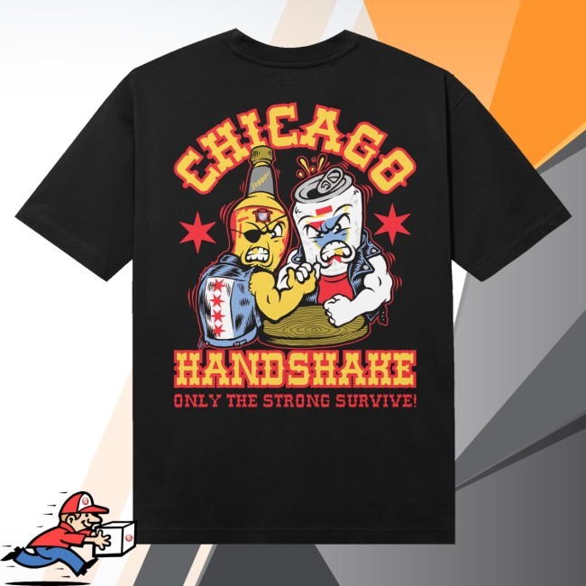 Old Style Beer Merch Chicago Handshake Zip Hoodie - Uztee