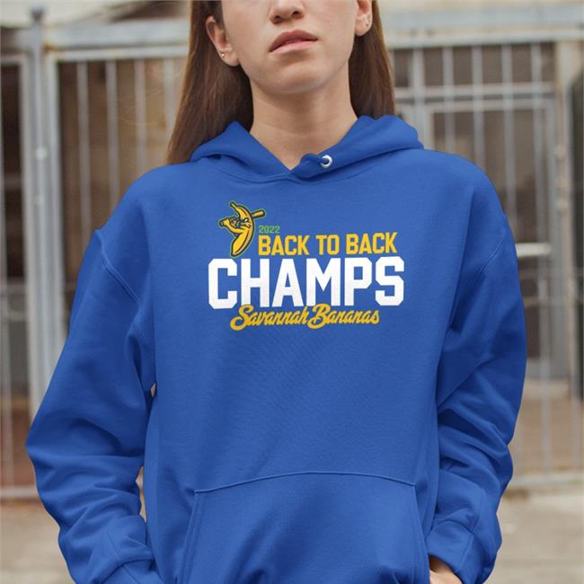 Back To Back Champs Savannah Bananas Tee Shirt Savannah Bananas