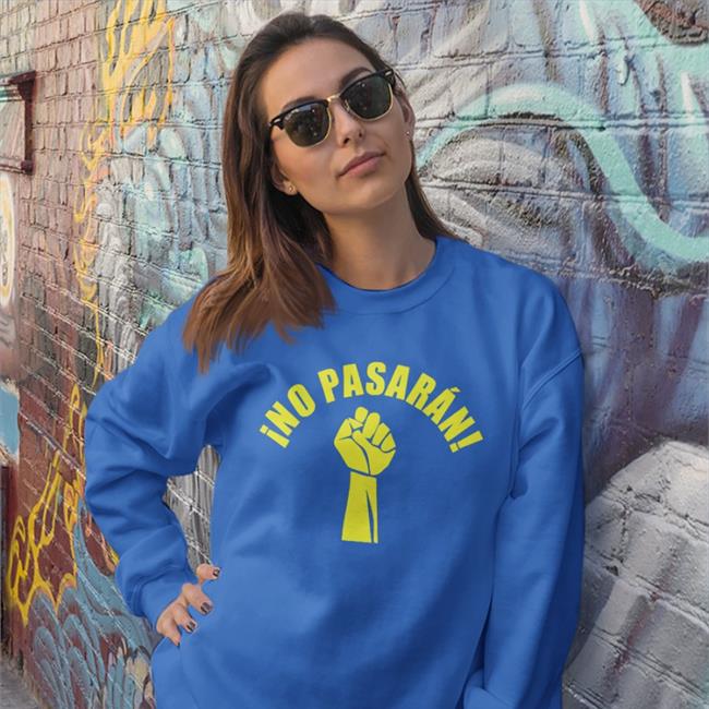 No Pasaran Long Sleeve Tee Shirt Blue