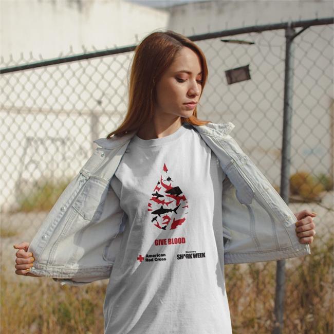 Kathy Flaherty Give Blood American Red Cross Shark Week T Shirts
