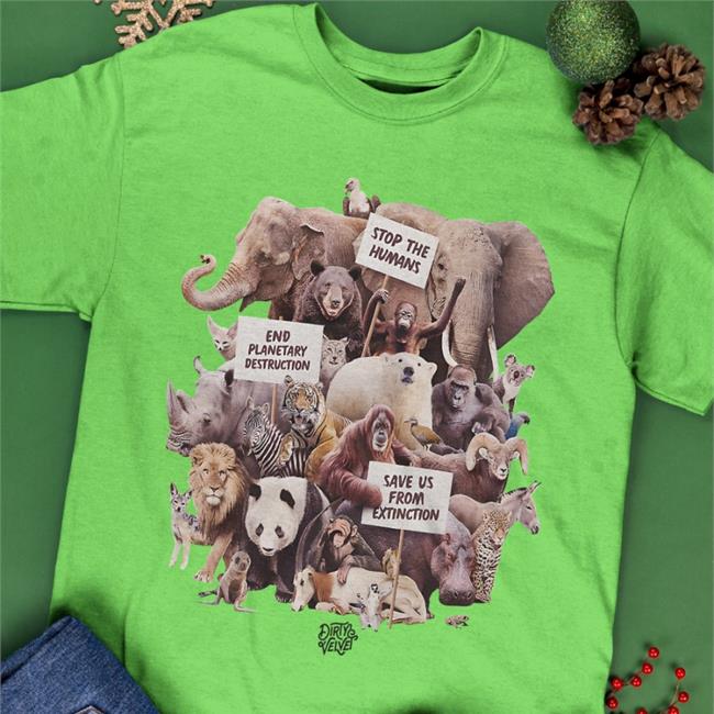 Stop The Humans End Planetary Destruction Save Us From Extinction Shirt