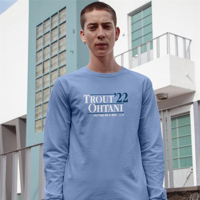 Trout'22 Ohtani Putting On A Sho Shirt Rocks In The Outfield