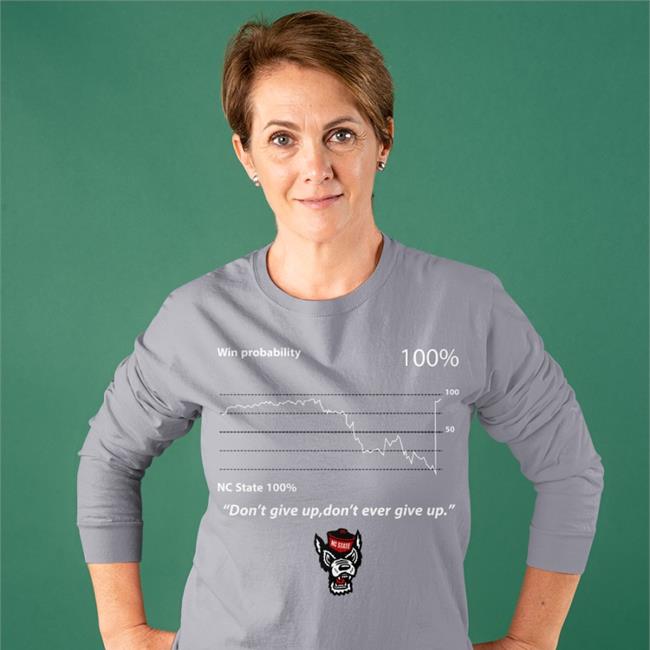 Student Wolfpack Club Win Probility Don't Give Up Don't Ever Give Up Funny T Shirt