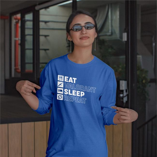 Black Eat Valorant Sleep Repeat Shirt Soar WestJett