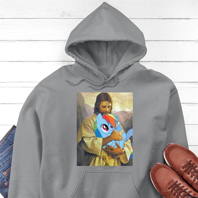 Jesus Holding Rainbow Dash Tee Stevetwisp