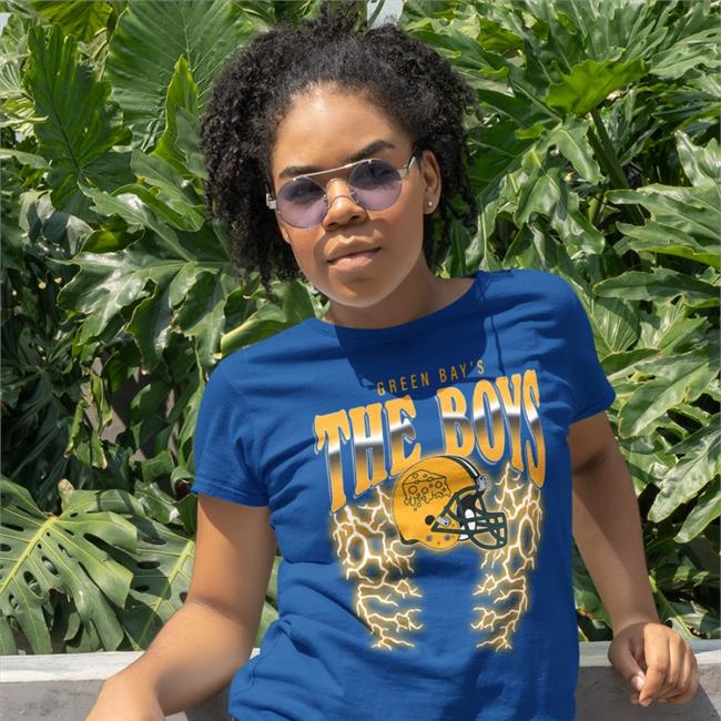 Bussin' With The Boys The Boys Green Bay's Lightning Shirt Barstool Sports Store Barstool Bussin' With The Boys The Boys Gb Lightning Shirt