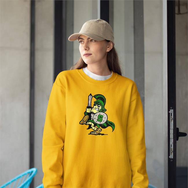 Payton Thorne Wearing Michigan State Spartans Mascot Tee Shirt