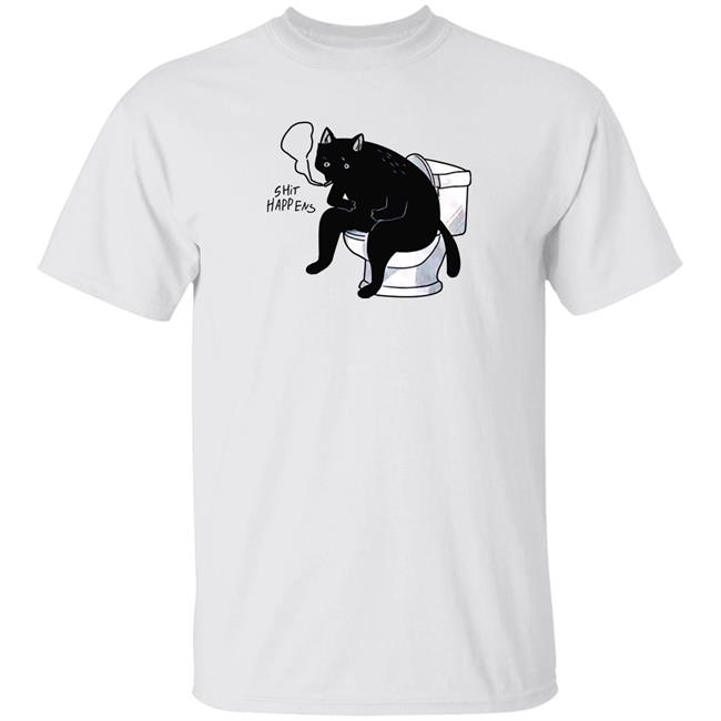 Smoking Cat Shit Happens Shirt Dumb Looking Cats Shit Happens Shirt