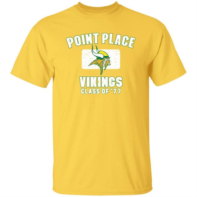 Topher Grace Wearing Point Place Vikings Class Of 77 Shirt
