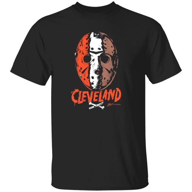 Cleveland Football Halloween Mask T Shirt Gvartwork Store Cleveland Football Halloween Mask Shirt Hoodie Sweatshirt