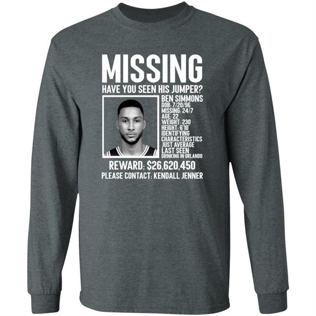 Ben Simmons Missing Shirt Missing Have You Seen His Jumper Shirt Ben Simmons Missing Shirt Missing Have You Seen His Jumper Shirt