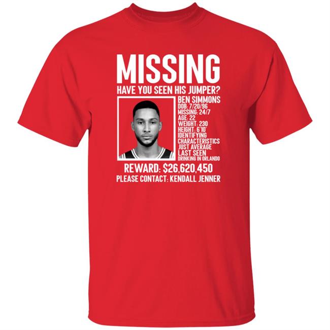 Ben Simmons Missing Shirt Missing Have You Seen His Jumper Shirt Ben Simmons Missing Shirt Missing Have You Seen His Jumper Shirt