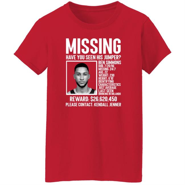 Ben Simmons Missing Shirt Missing Have You Seen His Jumper Shirt Ben Simmons Missing Shirt Missing Have You Seen His Jumper Shirt