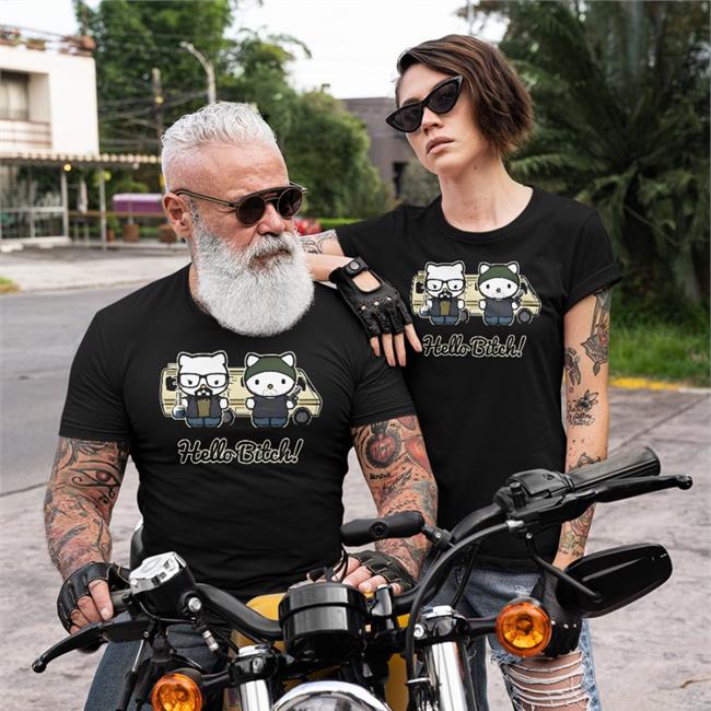 Hello Bitch Thug Cat T Shirts Evilkitty666 Evilkitty666 Hello Bitch T Shirts
