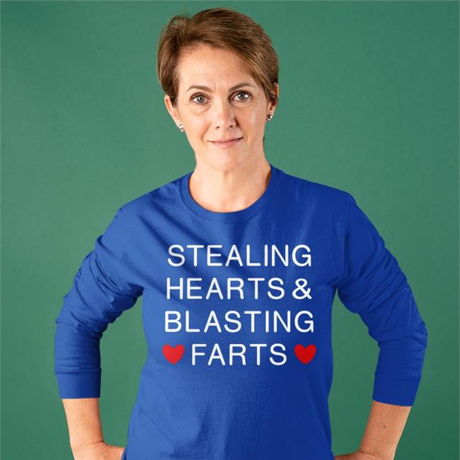 Shirtsthtgohard Stealing Hearts And Blasting Farts Tee Black