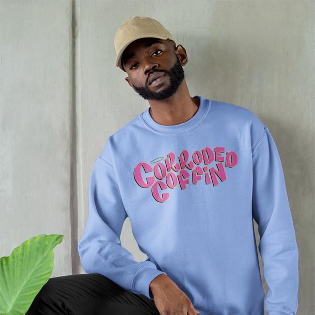 St3v3th3h41r Corroded Coffin Hoodie White