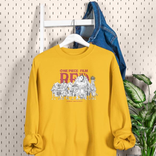 White One Piece Film Red I'm Gonna Be King Of The Pirates Shirt Overall