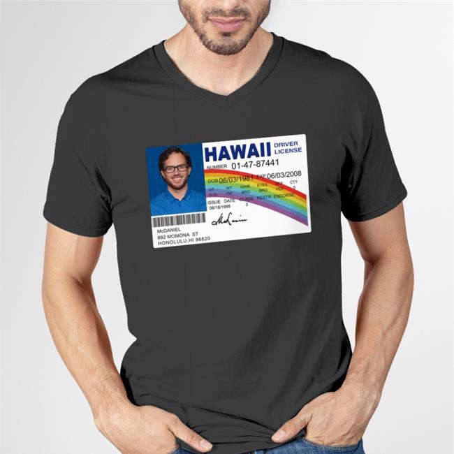 JasonMcCourty Mc Daniel Hawaii Driver License Tee Shirt Black