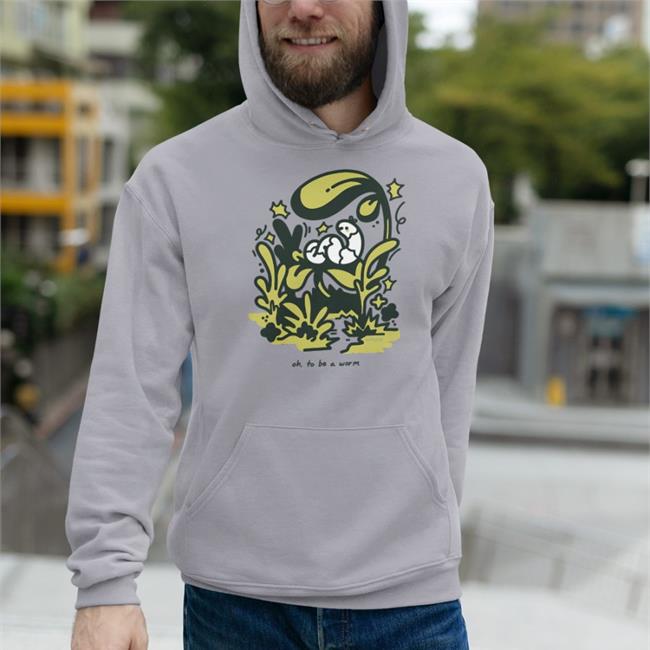 Oh To Be A Worm Hoodie Sweatshirt White
