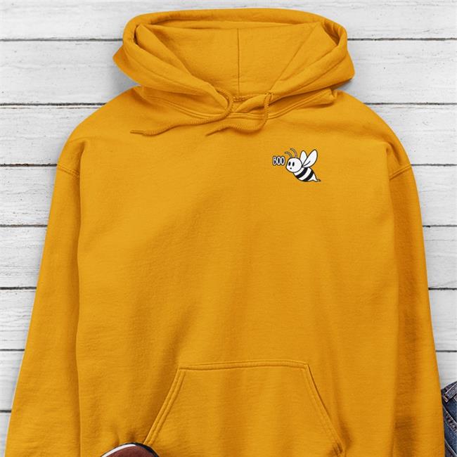 Punz Merch Punz Boo Bee Embroidered Glow-In-The-Dark Pullover Long Sleeve T Shirt Black