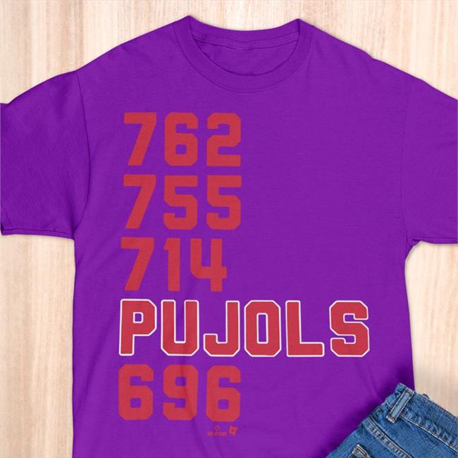 Albert Pujols 765 755 714 Pujols 696 Long Sleeve Tee Shirt Breaking T Store