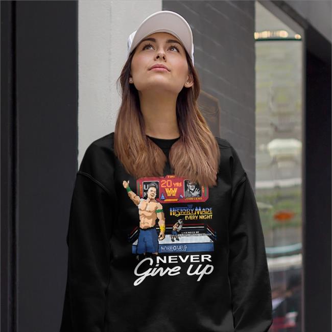 Wwe Shop John Cena 20 Years Never Give Up Authentic T Shirt