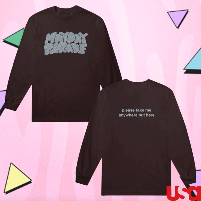 Official Merch Now Mayday Parade Stitch Brown L/S T Shirt MerchNow