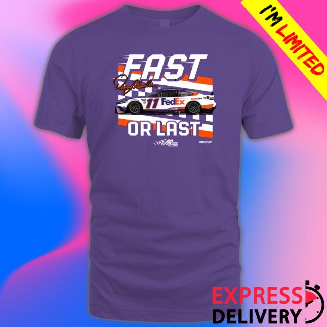 Denny Hamlin Checkered Flag Youth Fast Or Last Crewneck Sweatshirt
