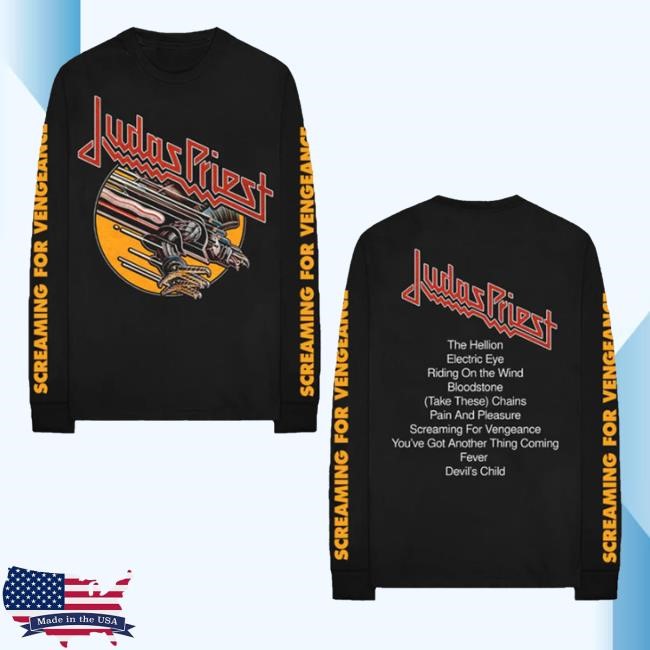 Shop Judaspriest Screaming For Vengeance Tracklist Hooded Sweatshirt