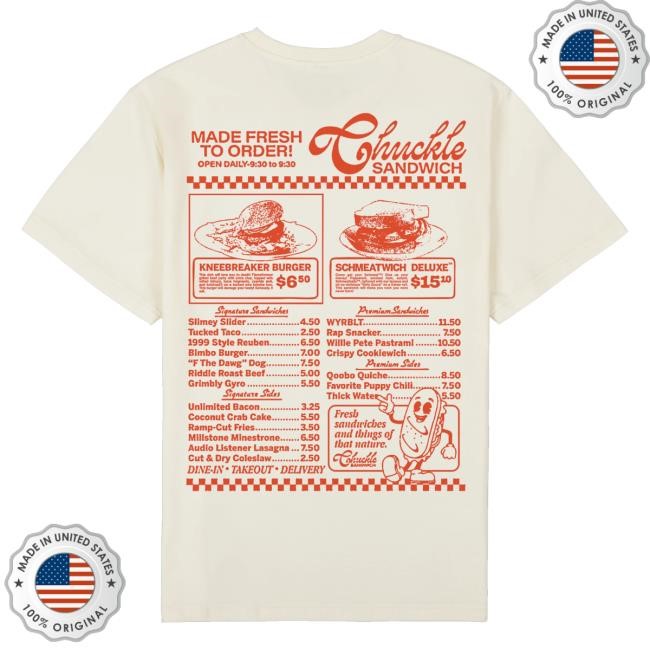 Chuckle Sandwich Merch Chuckle Menu T-Shirt