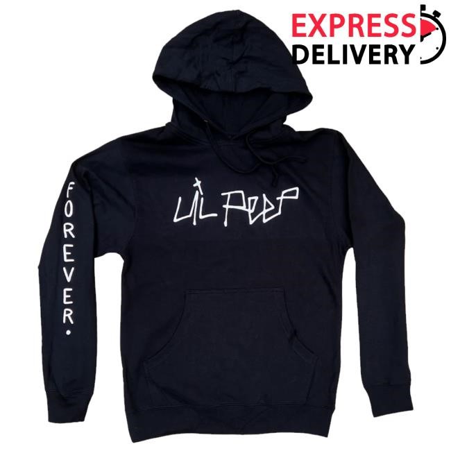 Official Lil Peep Merch Lil Peep Logo Hoodie - Black (Puff Print) Sweatshirt