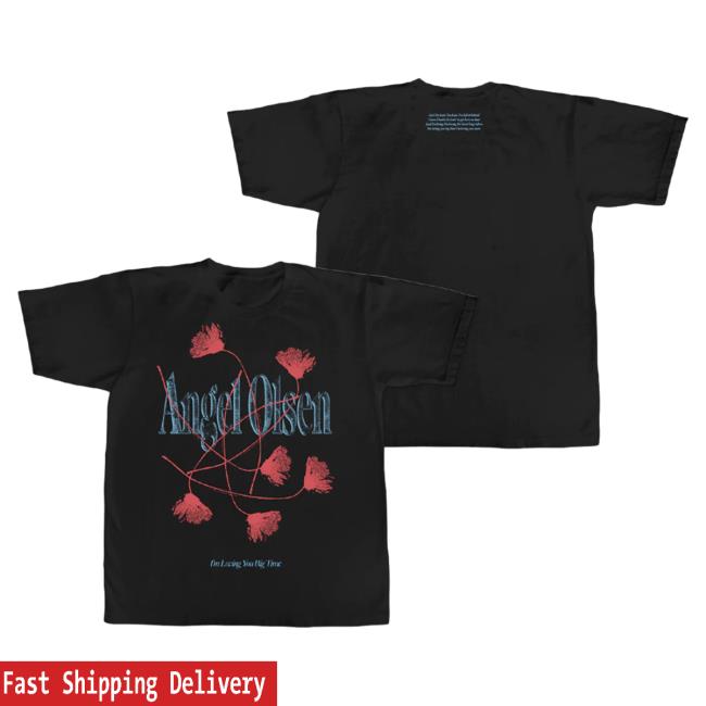 Official Hello Merch Angel Olsen I'm Loving You Big Time Black Hooded Sweatshirt AngelOlsen HelloMerch