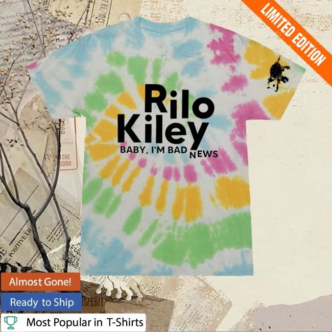 Baby I'm Bad News Tie Dye T-Shirt Rilo Kiley Merch Store Bad News Tie Dye