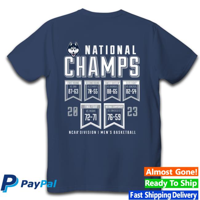 Uconn Huskies 2023 Ncaa Men’S Basketball National Champions Schedule shirt Uconn Huskies 2023 Ncaa Men’S Basketball National Champions Schedule shirt