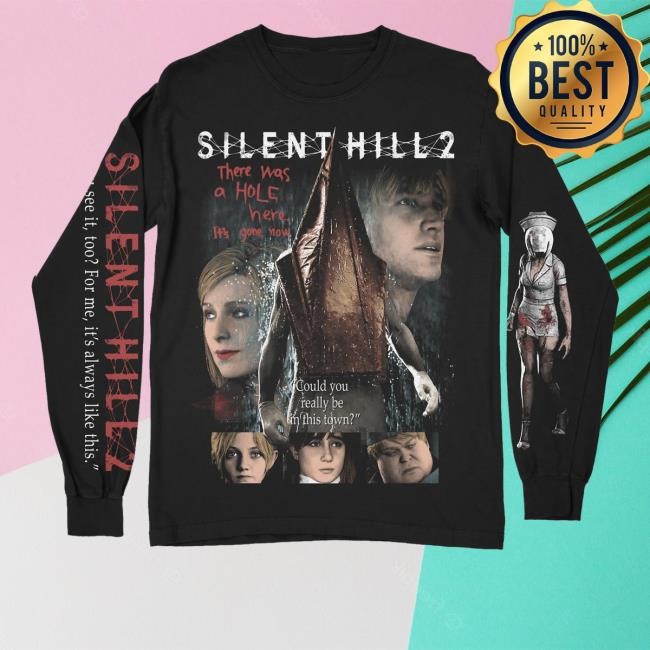 Graveyard Goods Merch Store Silent Hill 2 There Was A Hole Here It's Gone Now Could You Really Be In This Town Crewneck Sweatshirt