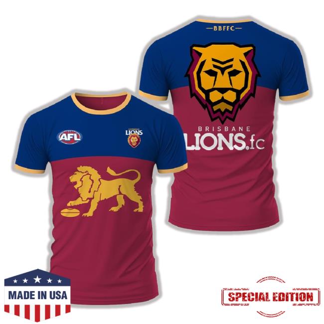 Brisbane Lions Fc Logo All Over Print Long Sleeve T Shirt