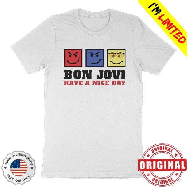 Bon Jovi Merch Shop Store Have A Nice Day White Tank Top Bon Jovi Merch Shop Store Have A Nice Day White Tank Top