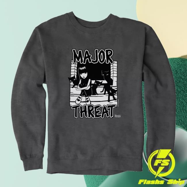 Emily The Strange Major Threat Crewneck Sweatshirt
