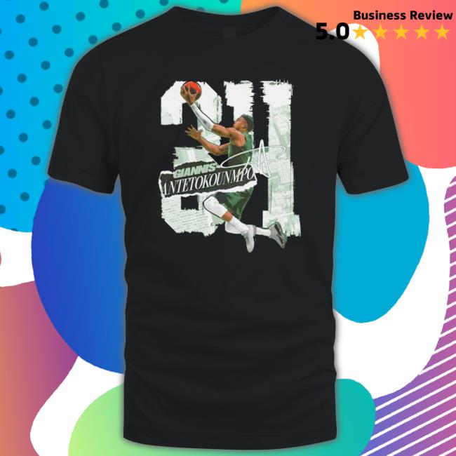 Giannis Antetokounmpo Milwaukee Bucks Rough Signature Tee Shirt