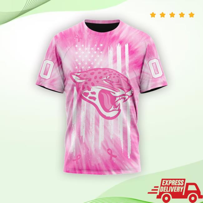 Personalized Jacksonville Jaguars All Over Print 3D T Shirt Special Pink Tie-Dye Unisex Classic Shirt