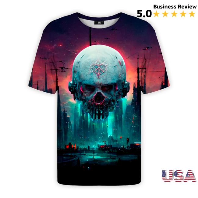 Mrgugu Cyber Skull Tee Shirt