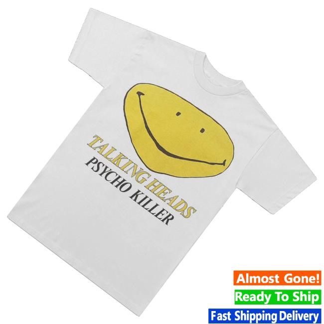Talking Heads Merch Smiley Face Psycho Killer Hooded Sweatshirt