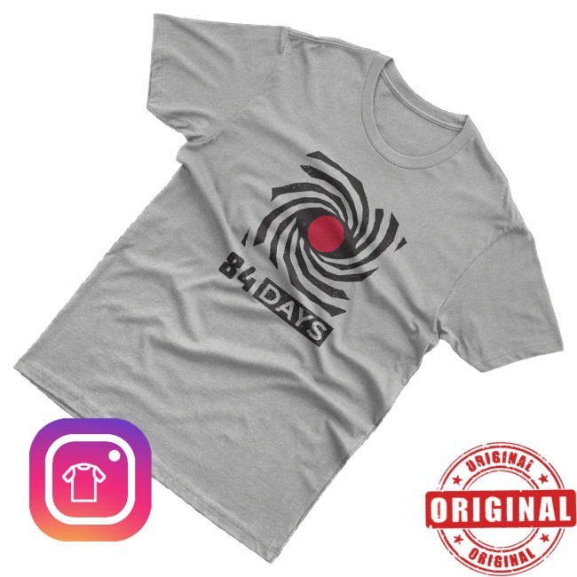Official Hello Merch 84 Days Hypnotic Eyeball Athletic Grey Crewneck Sweatshirt