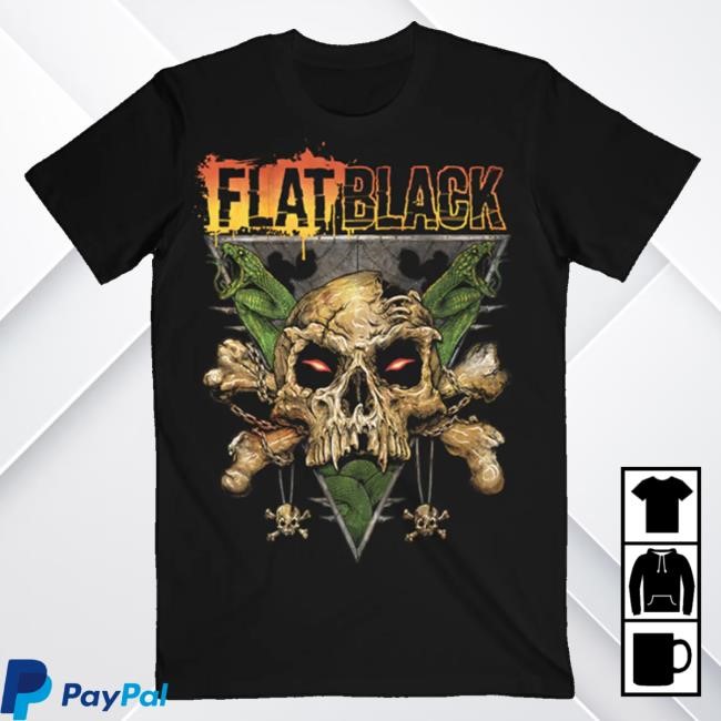 Flat Black Music Merch Store Triskull Serpentis Funny Shirt Flat Black Music Merch Store Triskull Serpentis T-Shirt