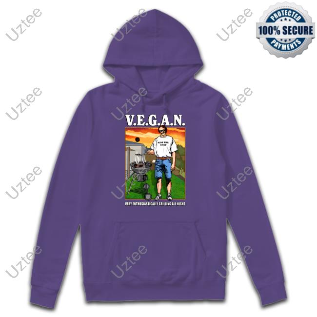 Official V.E.G.A.N Very Enthusiastically Grilling All Night T Shirt Middleclassfancy Merch